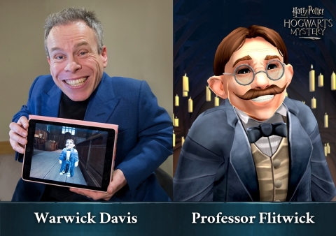 Warwick Davis在Jam City出品的《哈利波特：霍格華茲之謎》中為Flitwick教授配音（照片：美國商業資訊）