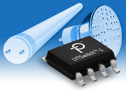 Power Integrations推出LYTSwitch-1 LED驱动器IC，可降低22 W 以内灯泡、灯管和镇流器设计的复杂度 (图示：美国商业资讯) 