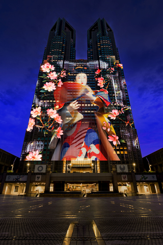 東京夜與光「浮世繪」（照片：美國商業資訊） 