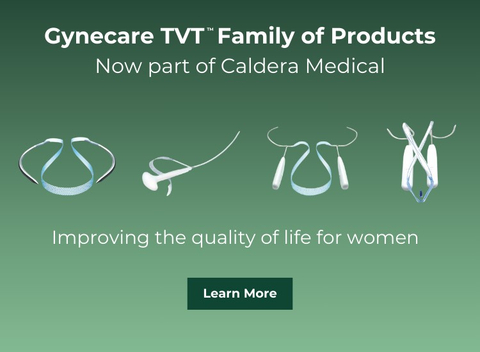 通过收购Ethicon的Gynecare TVT™系列产品，Caldera Medical正在进一步践行对女性健康的承诺！TVT拥有二十多年的临床数据和可靠疗效，一直是压力性尿失禁(SUI)微创治疗领域的黄金标准。此次收购确保了外科医生、患者及合作伙伴的无缝过渡，因为我们保留了这些改变生活的产品背后相同的制造工艺、材料和专业团队。我们的使命很明确，那就是扩大经证实有效的盆腔健康解决方案的可及性，改善全球女性的生活质量。